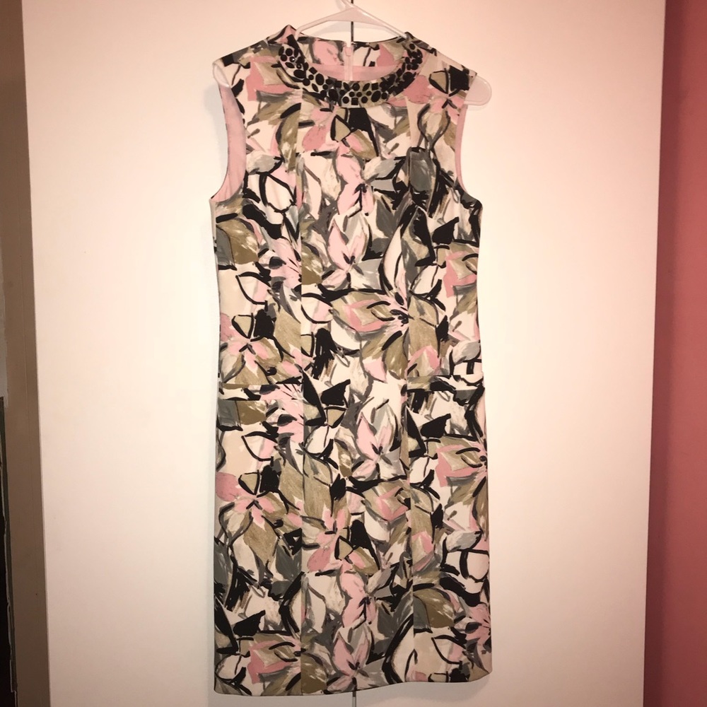 Kasper Dress Beaded Neck Front